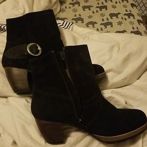 Black suede Wolky ankle boots